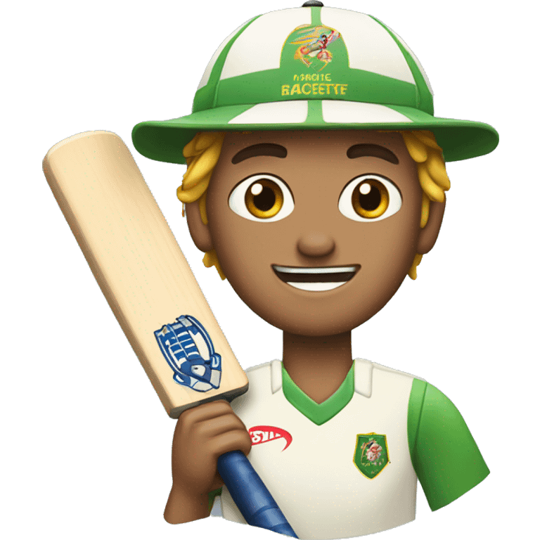 cricketer with cricket bat emoji