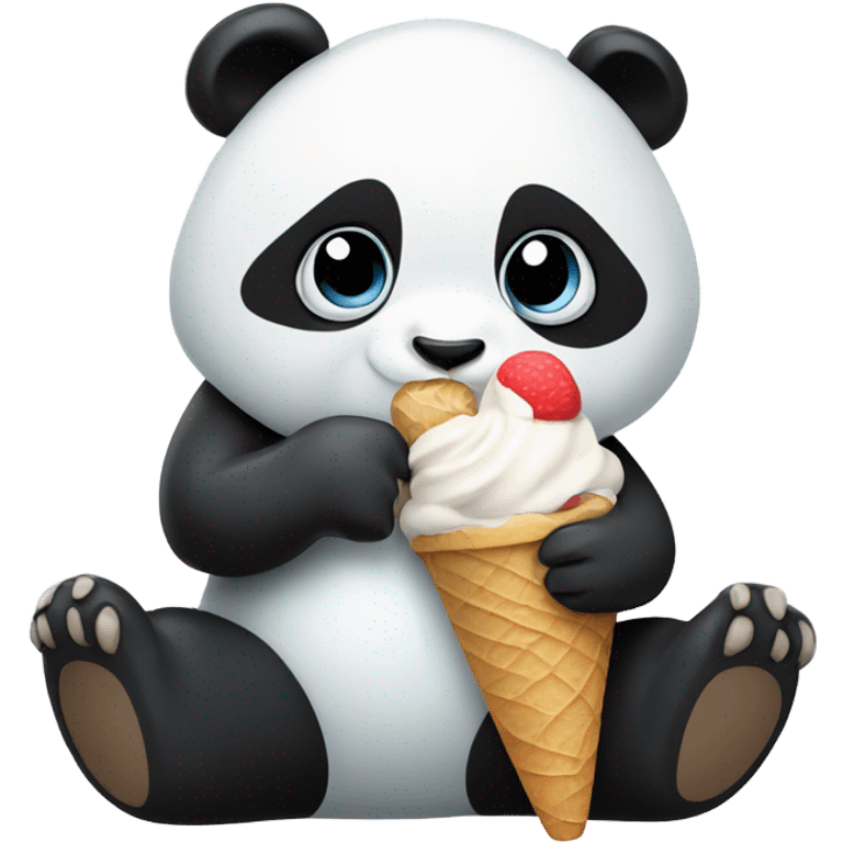 Panda eating ice cream emoji