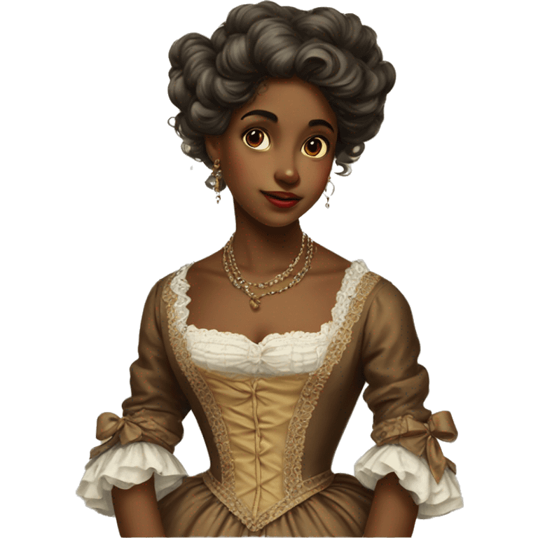 Brown skin girl Vintage rococo emoji