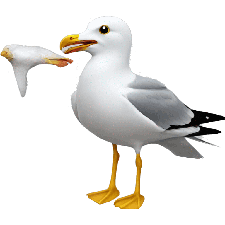 Seagull eating emoji