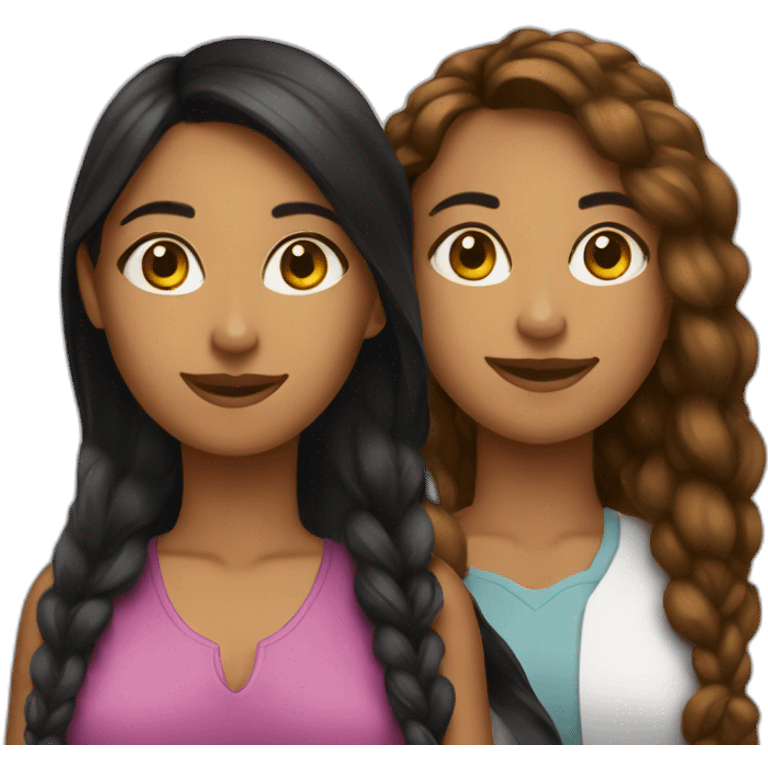 3 latin female friends emoji