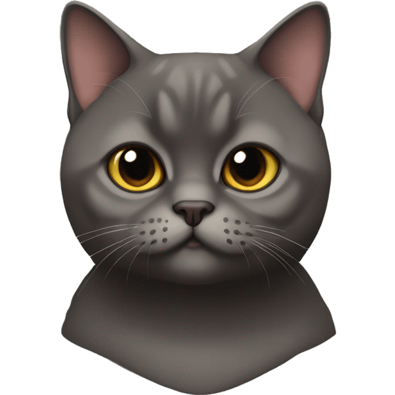 Dark brown  british shorthair cat emoji