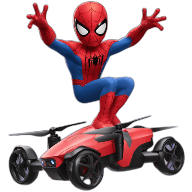 Spider Man driving a DJI drone emoji