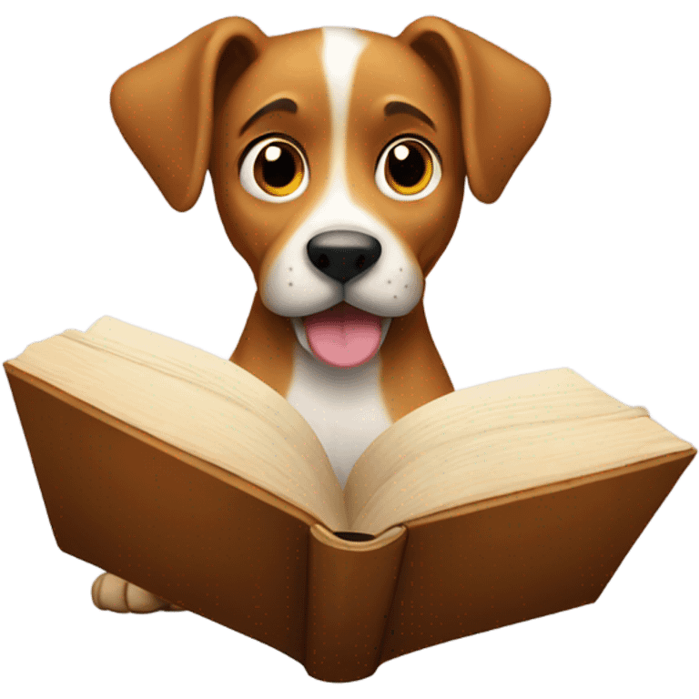 dog reading a book emoji