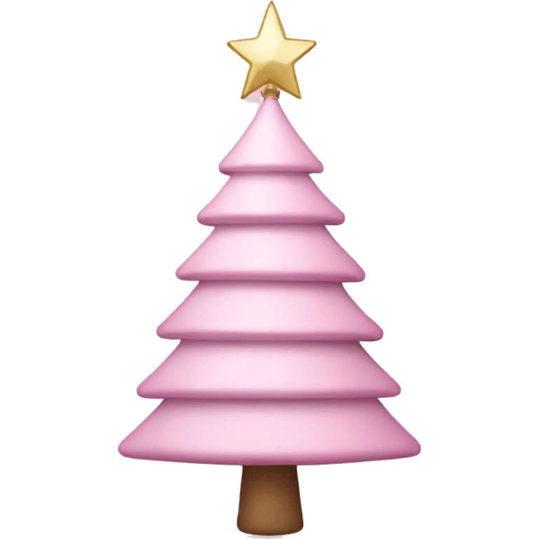 Pastel pink Christmas tree with disco star emoji