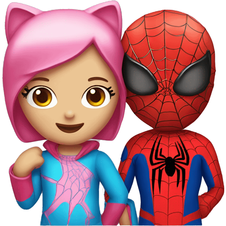 Hello kitty & spiderman  emoji