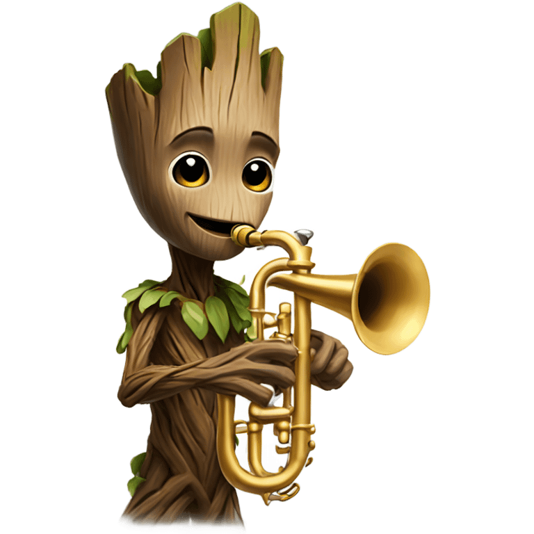 Groot playing trumpet emoji