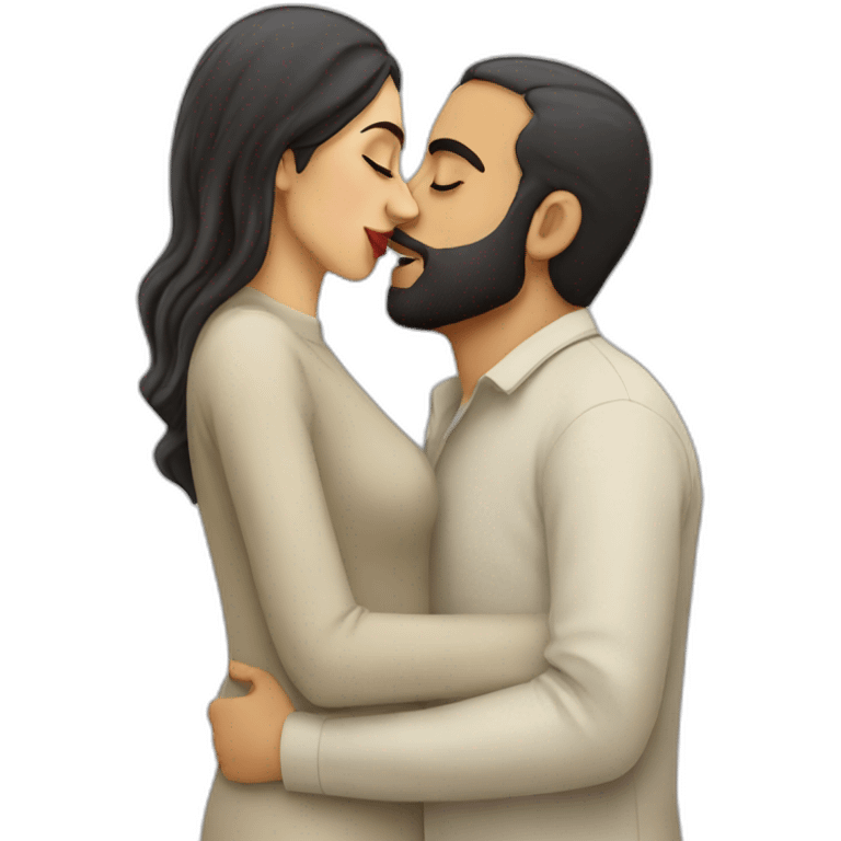 israeli woman kissing arab man emoji