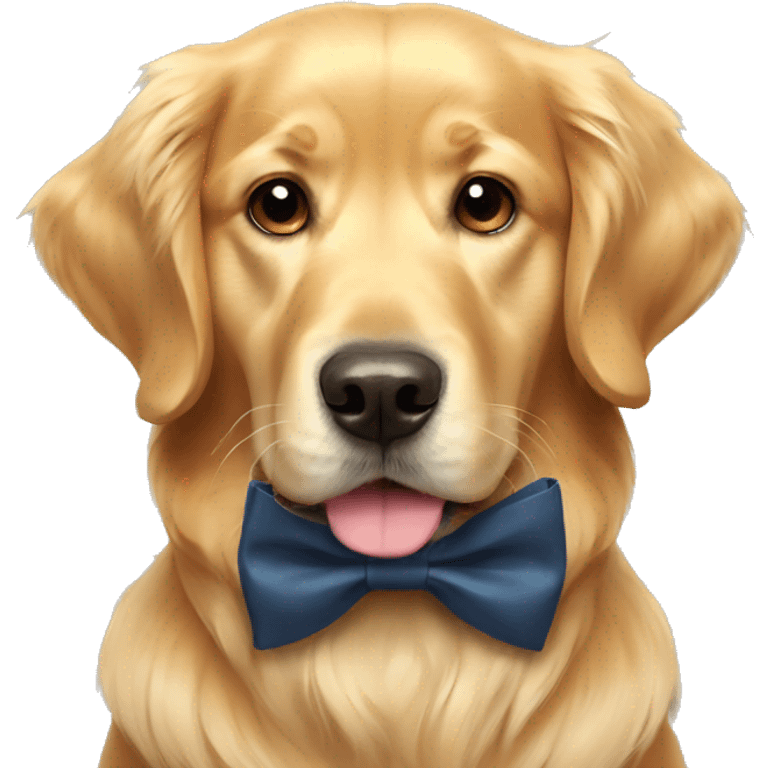 Golden retriever with bow tie emoji