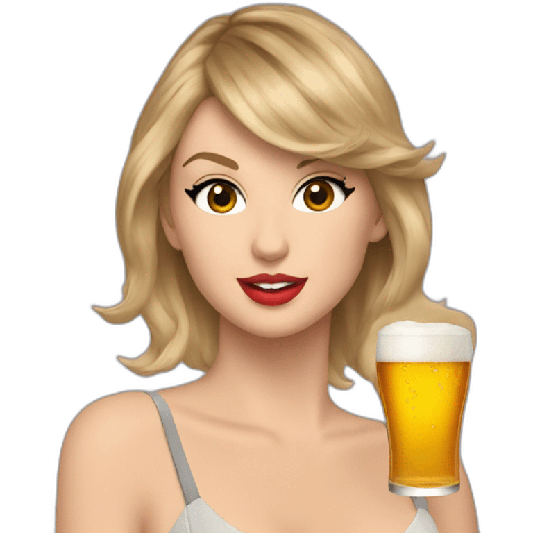 Taylor Swift drink beer emoji