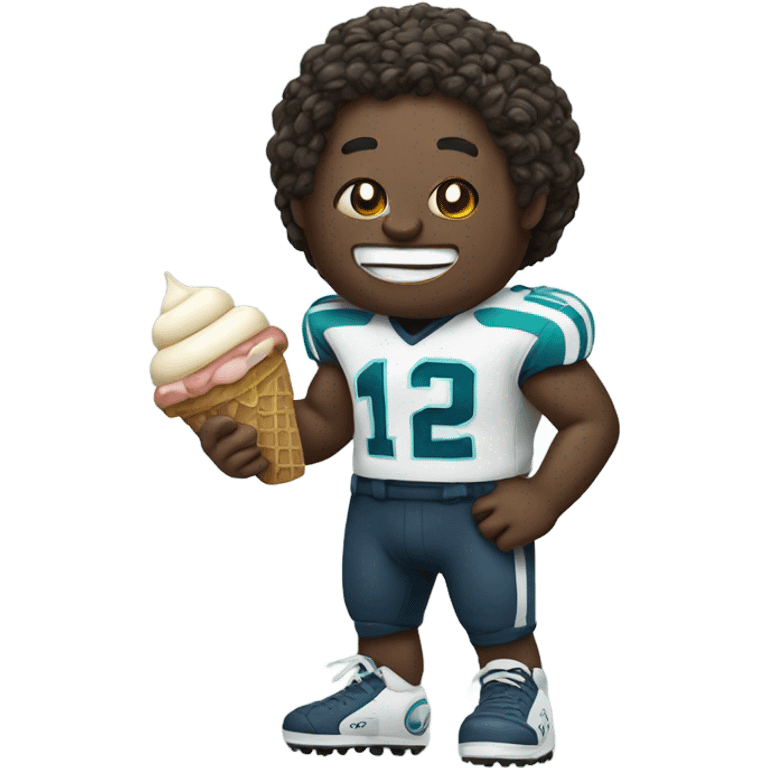 football player with ice cream emoji