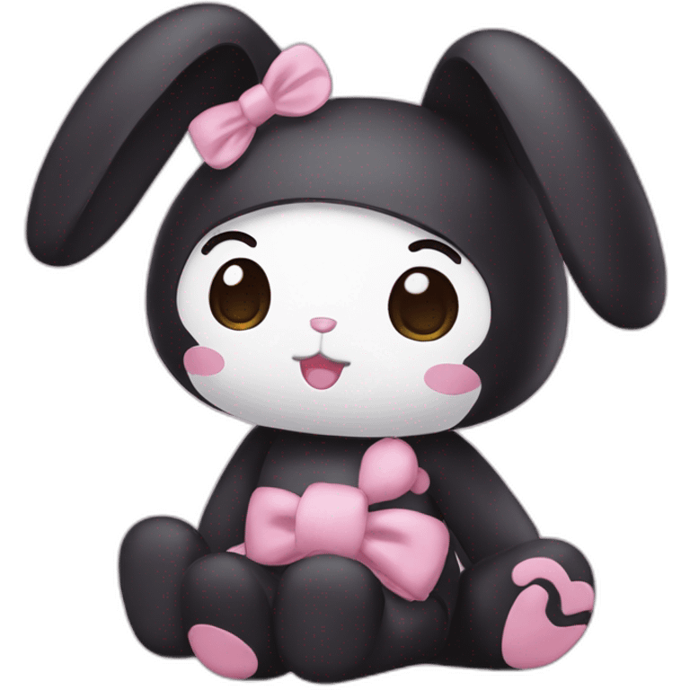 my melody with kuromi emoji