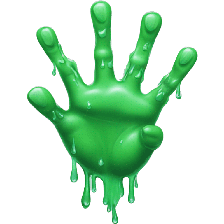 a hand with 12 fingers of varying lengths dripping in slime emoji