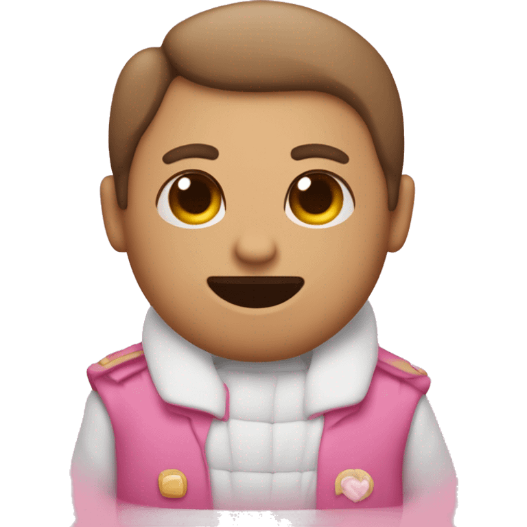 personaje con piel de color rosado que den un abrazo emoji