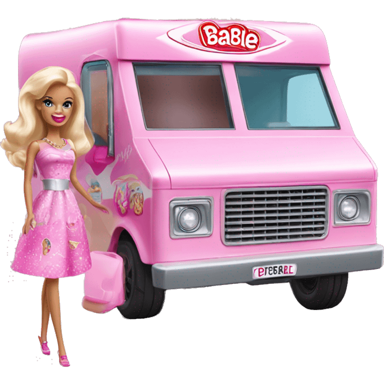 Barbie ice cream van ,2036 pearl red emoji