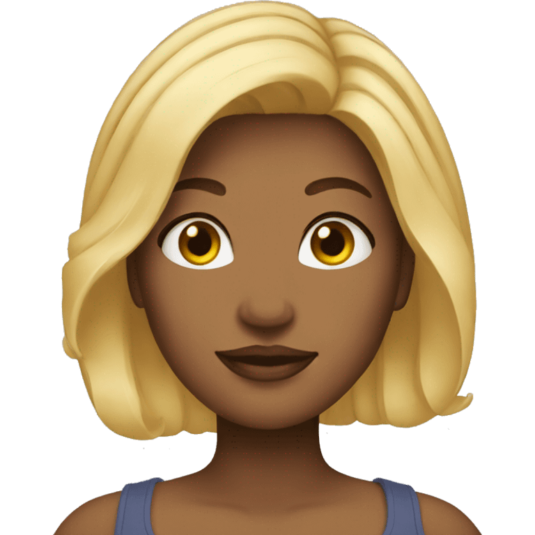 Curvy woman with blond hair emoji