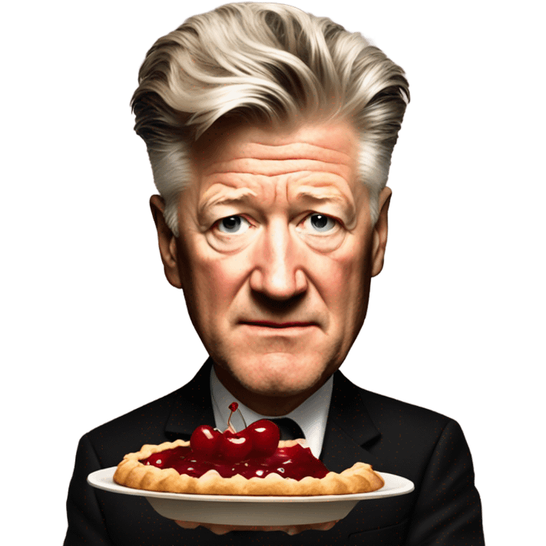 david lynch with a cherry pie emoji