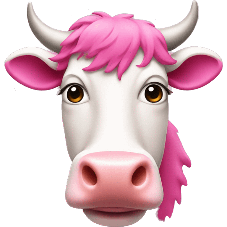 a pink cow with a wig emoji