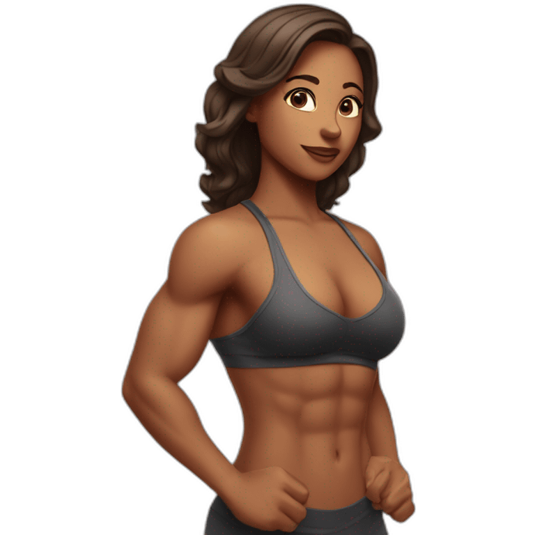 big sexy chest muscles girl emoji