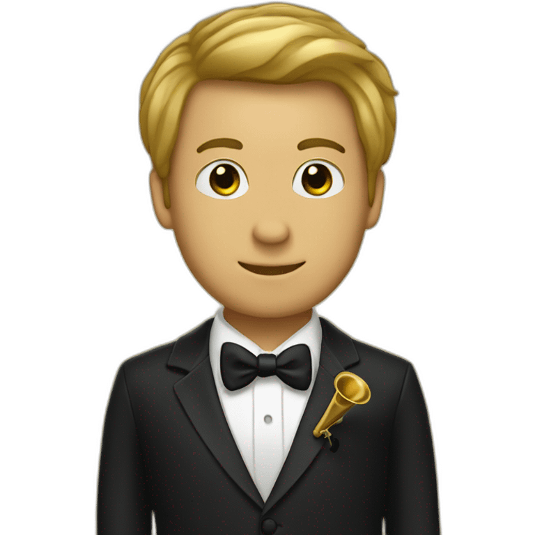 Trombone player in a tuxedo emoji