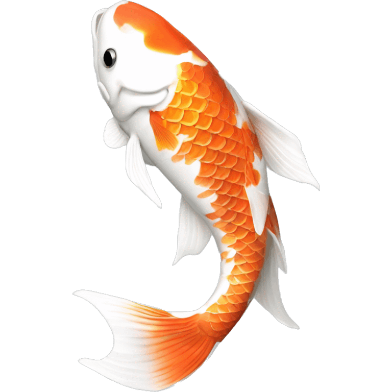 Platinum white long finned short bodied koi fish emoji