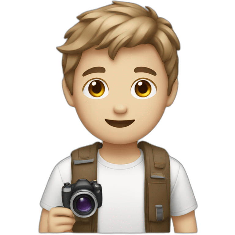 white brown hair boy with a camera emoji