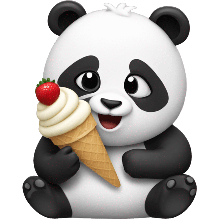 Panda eating ice cream emoji