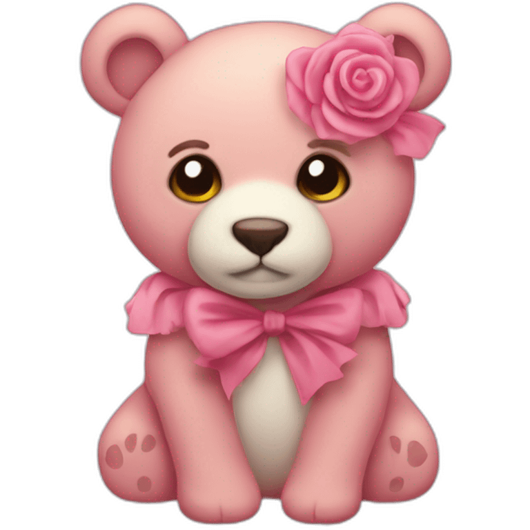 Ours en peluche rose emoji