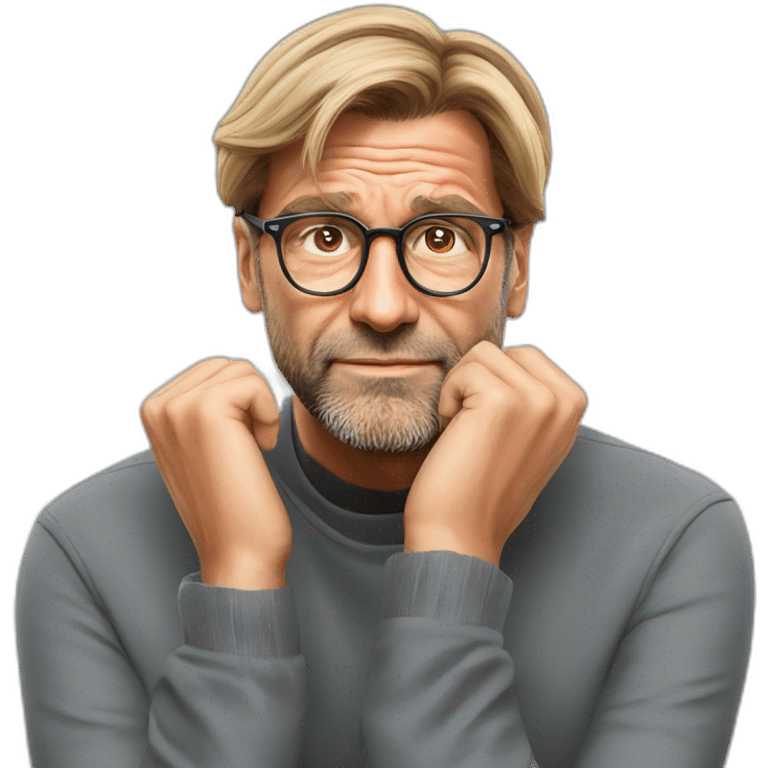 jurgen klopp resting head on hands emoji