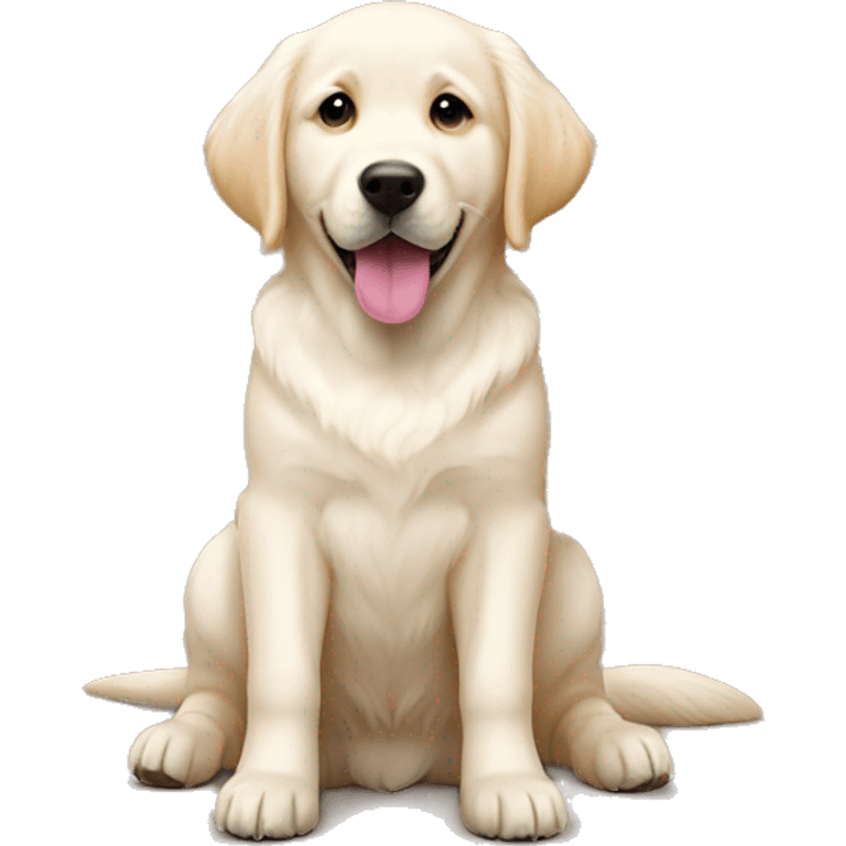 golden retriever and a white lab puppy emoji