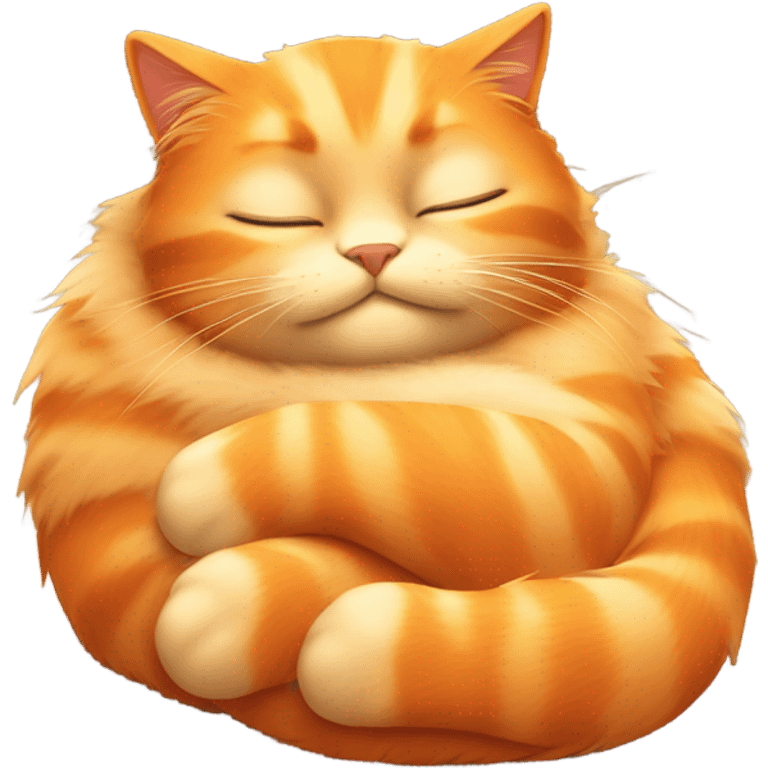 Orange cat sleeping emoji