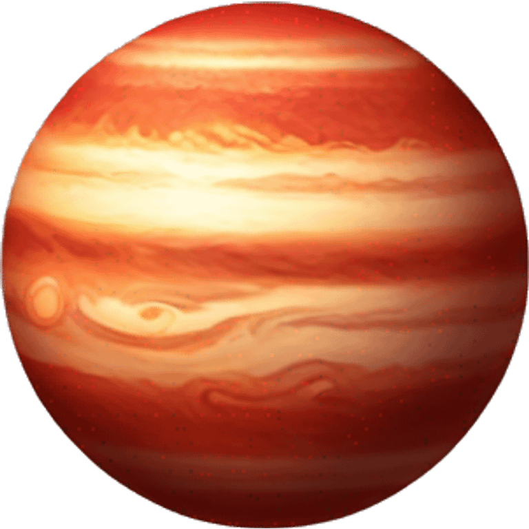 A planet that looks like Jupiter but red emoji