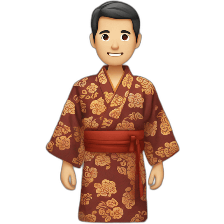 Men wearing batik kimono emoji