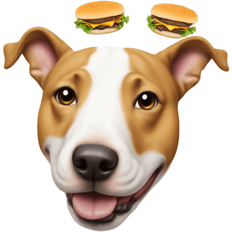 White bull terrier cheeseburger  emoji