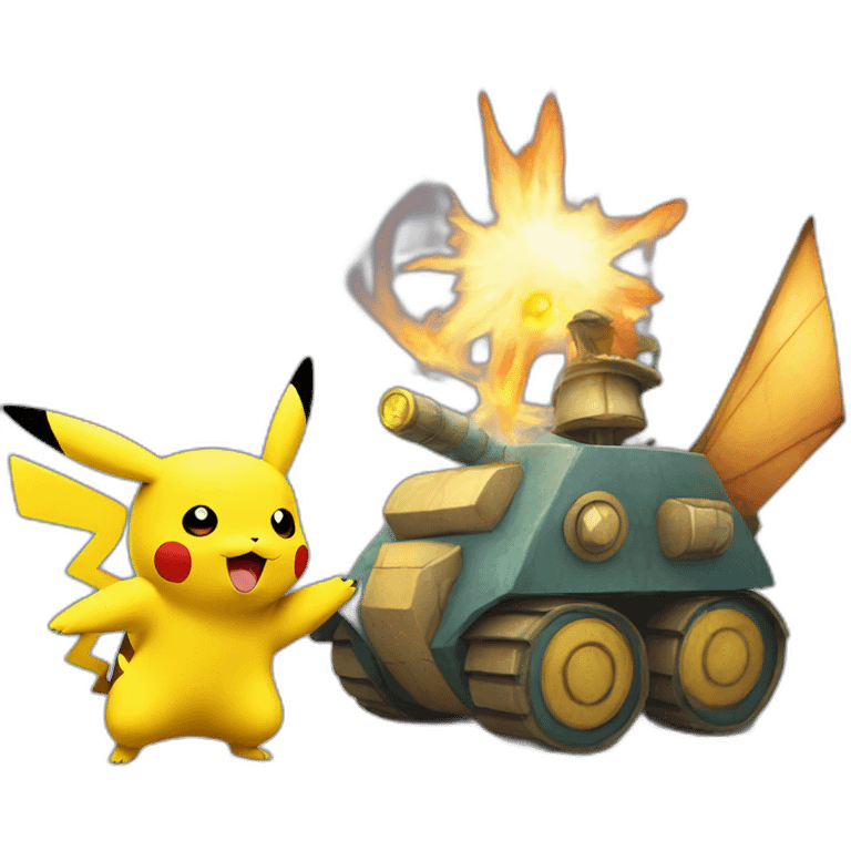 Pikachu vs tortank emoji