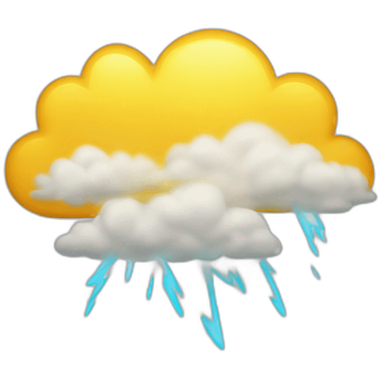 Weather cloud Thunderstorm with lightning bolt emoji