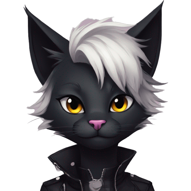 Edgy sharp anthro punk black cat furry by Falvie, LiLaiRa, griffsnuff, AngieWolf emoji