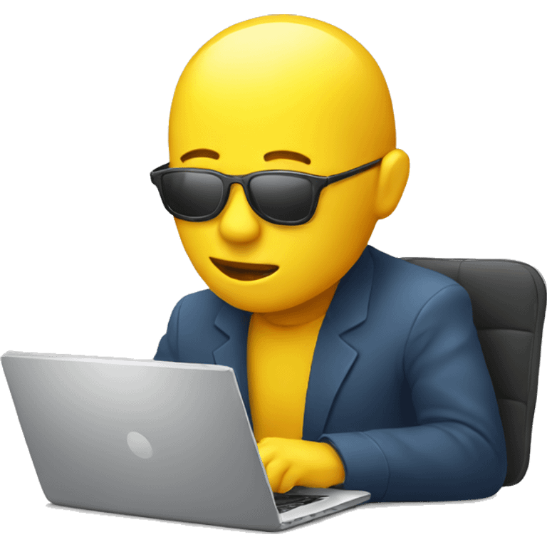 yellow face with a laptop emoji