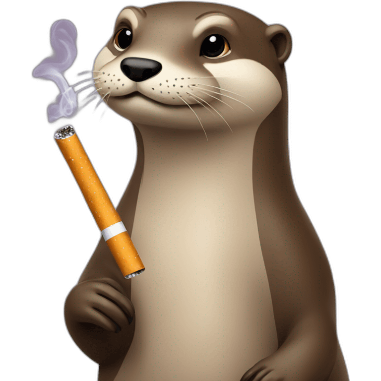 Loutre qui fume une cigarette emoji