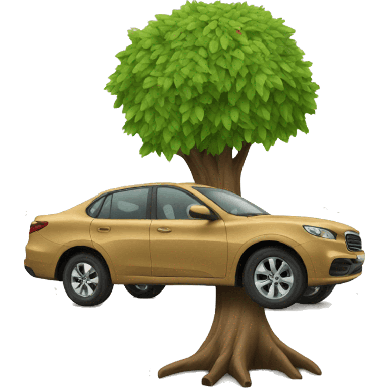 tree with a car emoji