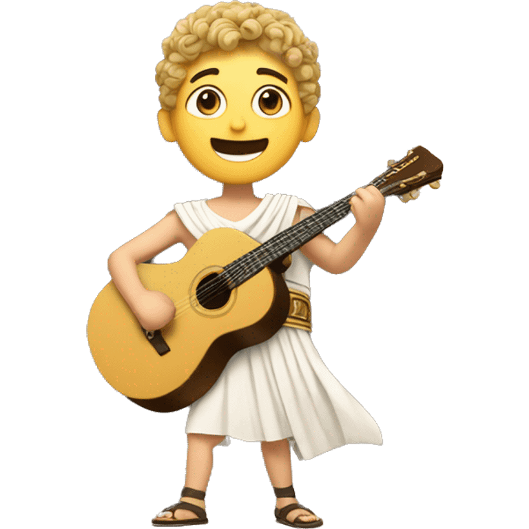 white boy in a Ancient Greek costume singing, on stage  emoji