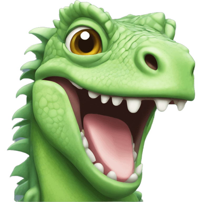 Iguana grinning emoji