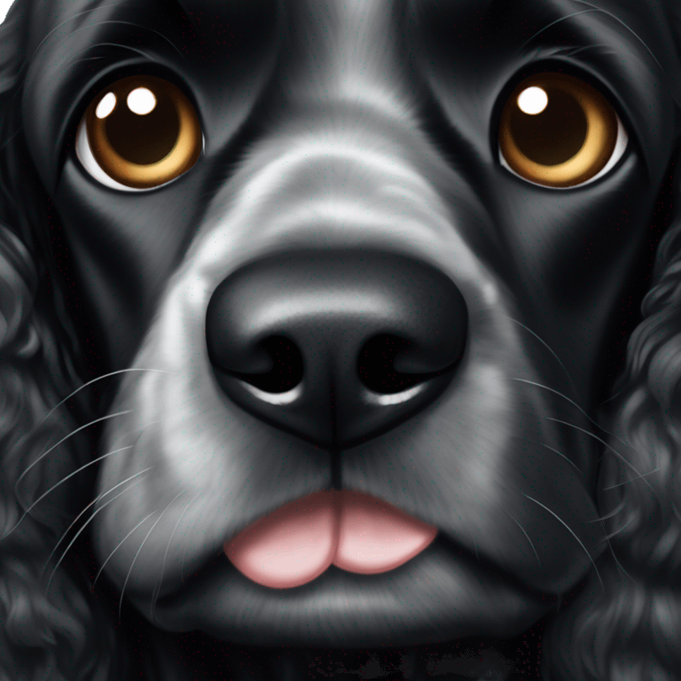 Black Cocker spaniel with heterochromia emoji