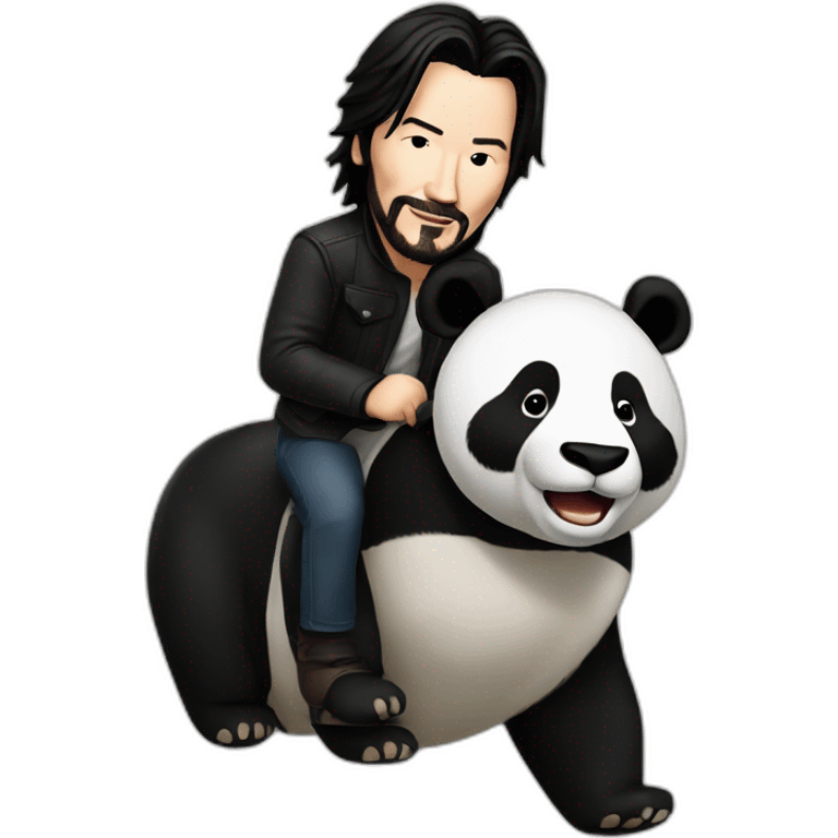 keanu reeves riding a panda emoji