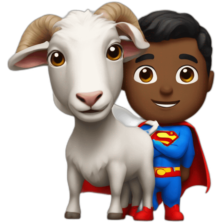 Superman with a goat emoji