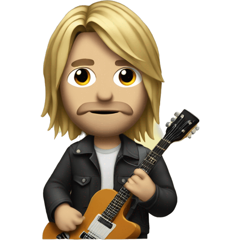 Kurt cobain with a guitar emoji