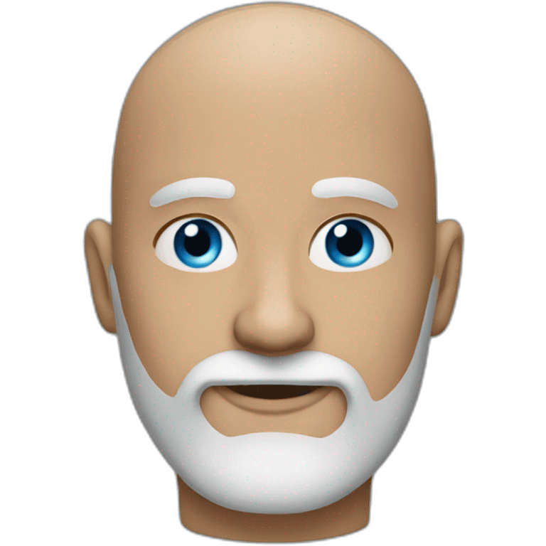 Sexy bald man with a three-day beard with blue eyes. emoji