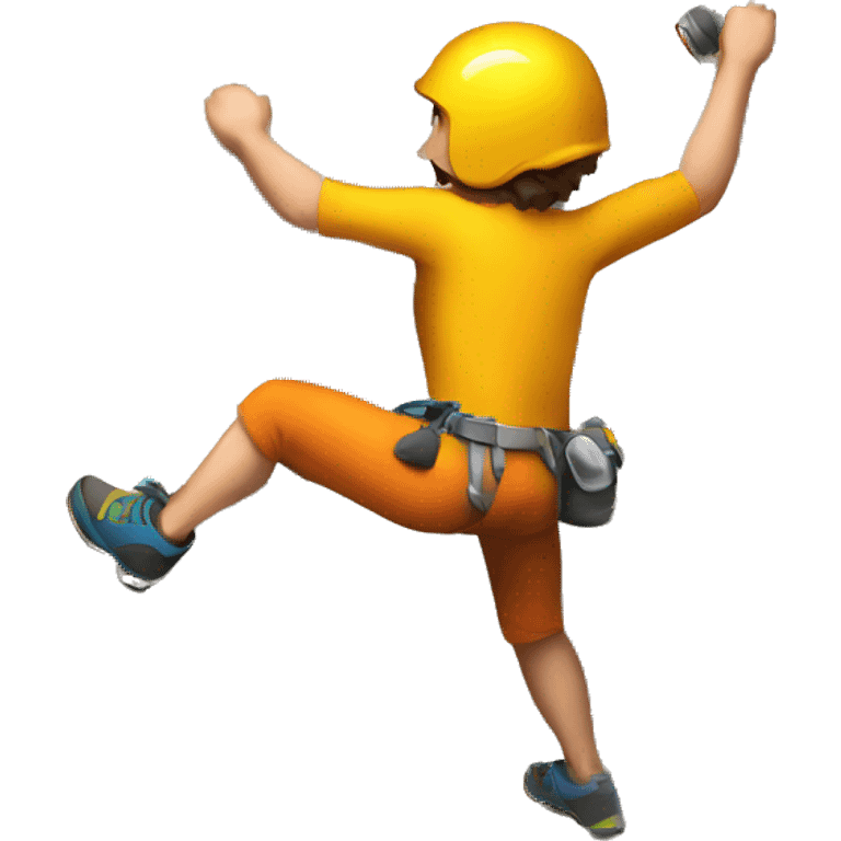 a climber climbing a rock climbing wall emoji