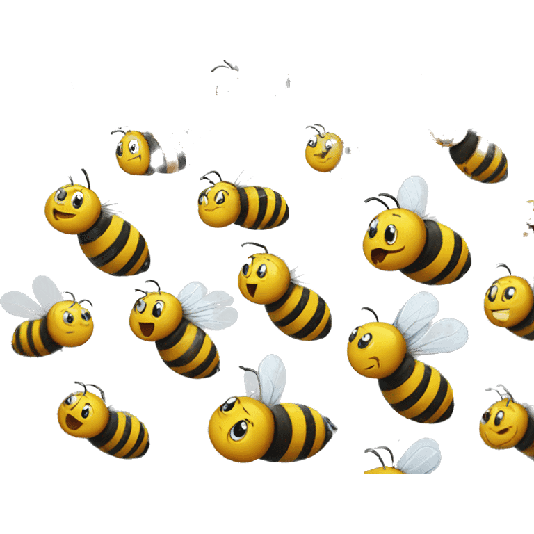 busy bees making emojis emoji