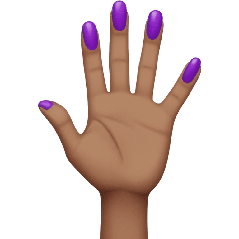 finger pointing with purple nails emoji